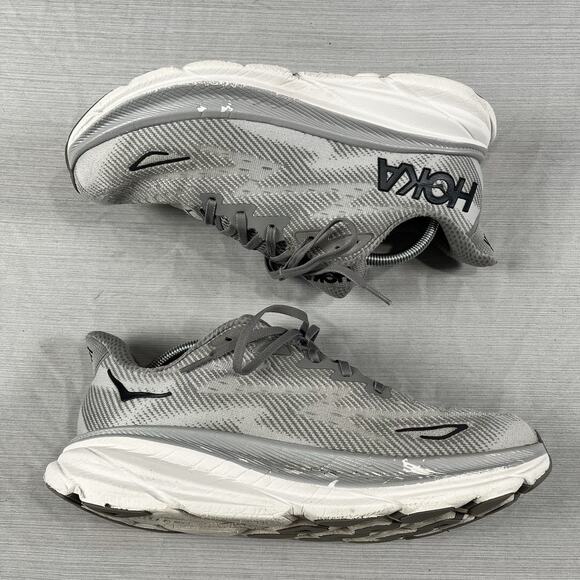 Hoka One One Clifton 9 Men’s Size 10.5 Wide Gray Running Shoes 1132210 HMBC - Picture 2 of 7